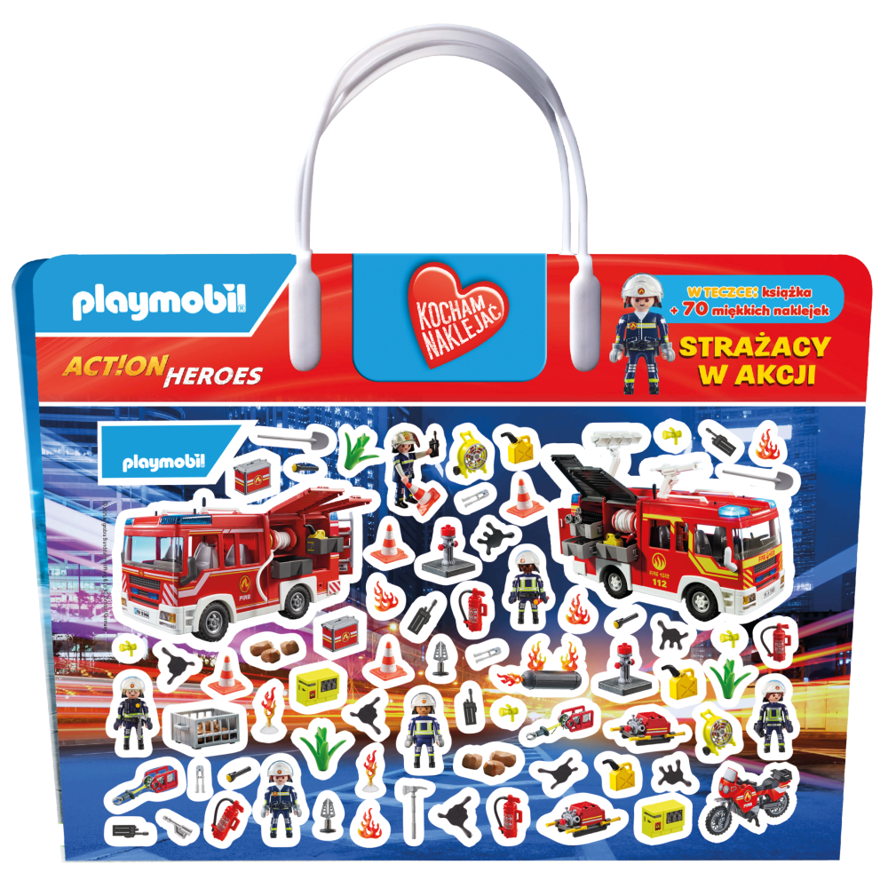 Strażacy w akcji. Playmobil Action Heroes. Kocham naklejać | Polska Półka