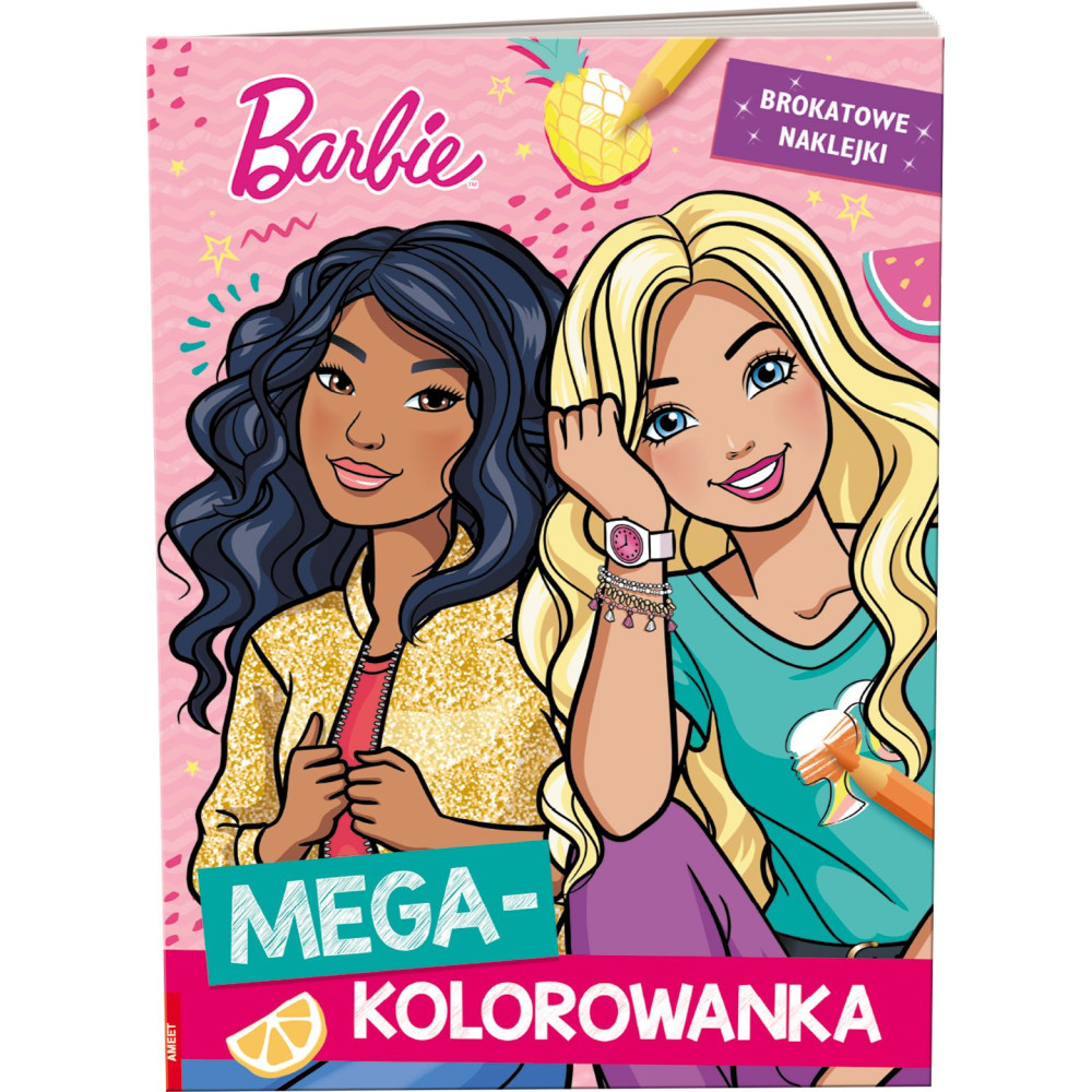 Barbie Mega kolorowanka brokatowe naklejki KOLB-1101 | Polska Półka