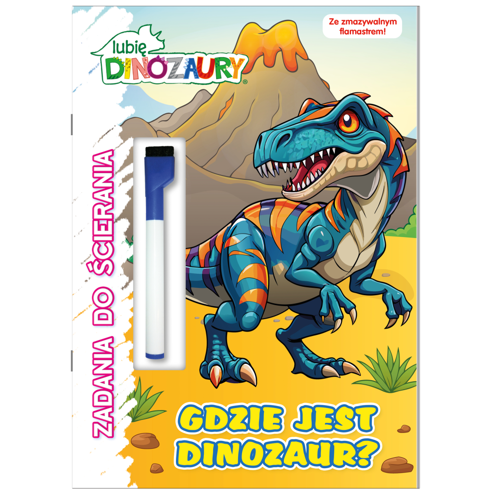 Gdzie jest dinozaur? Lubię Dinozaury. Zadania do ścierania | Polska Półka