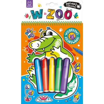 W zoo. Welurkowe kolorowanki. Dotykaj i koloruj | Polska Półka