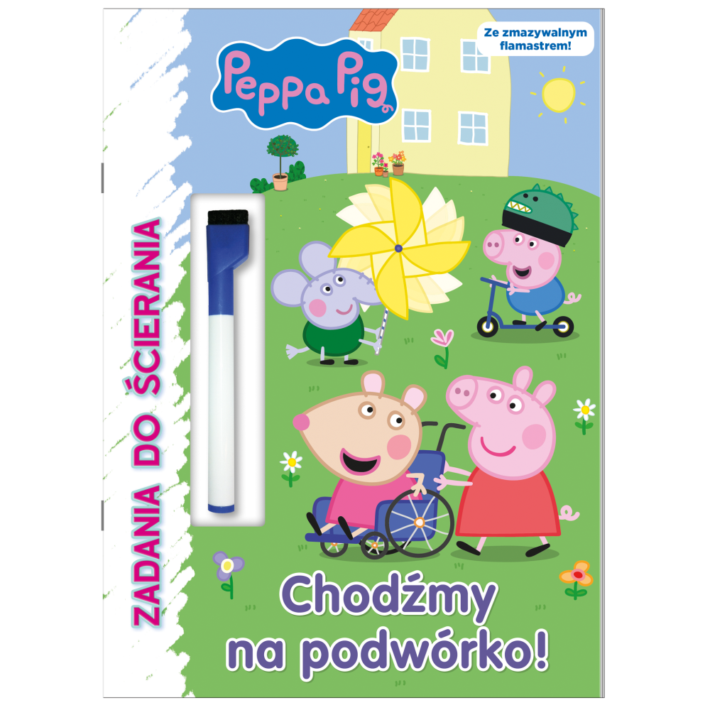 Chodźmy na podwórko! Świnka Peppa. Zadania do ścierania | Polska Półka