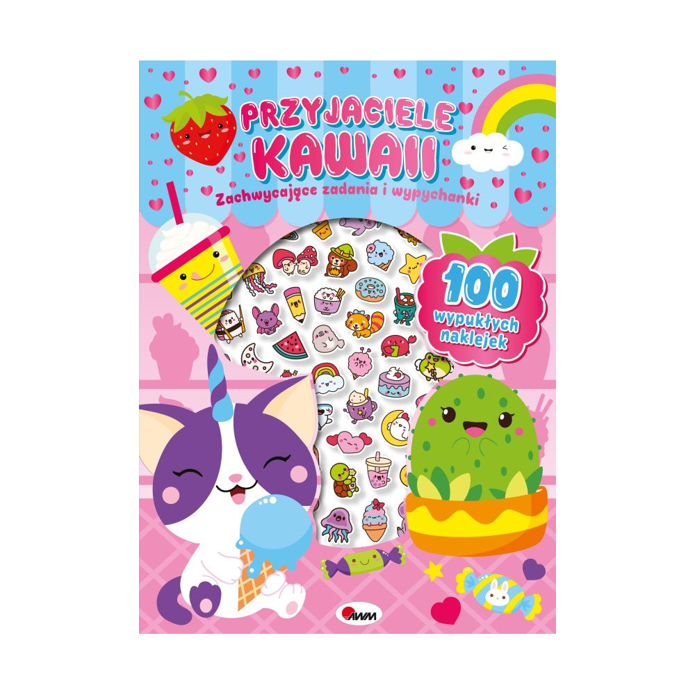 Przyjaciele kawaii. 100 wypukłych naklejek | Polska Półka