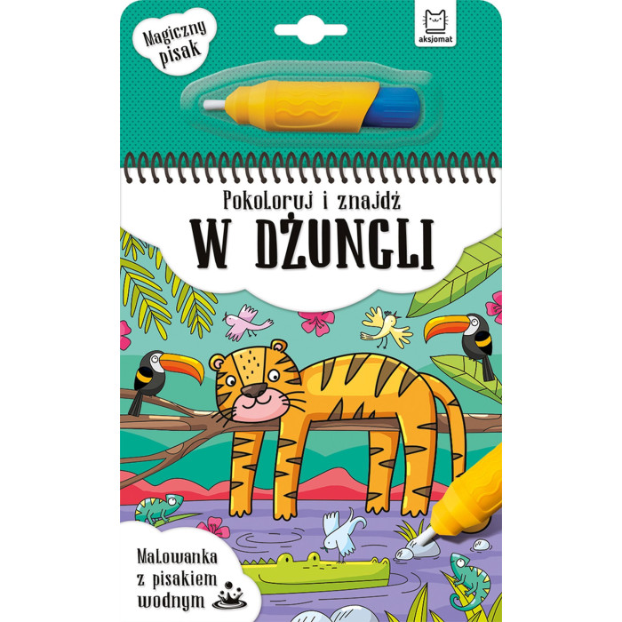 Pokoloruj i znajdź w dżungli. Malowanka z pisakiem wodnym | Polska Półka