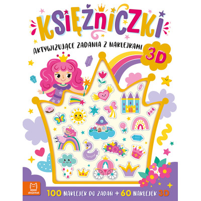 Księżniczki. Aktywizujące zadania z naklejkami 3D | Polska Półka