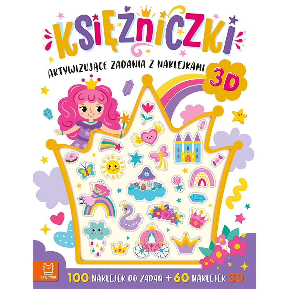 Księżniczki. Aktywizujące zadania z naklejkami 3D | Polska Półka