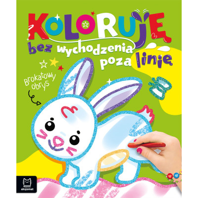 Zajączek. Koloruję bez wychodzenia poza linię. Brokatowa kolorowanka | Polska Półka