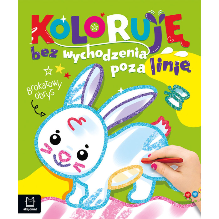 Zajączek. Koloruję bez wychodzenia poza linię. Brokatowa kolorowanka | Polska Półka