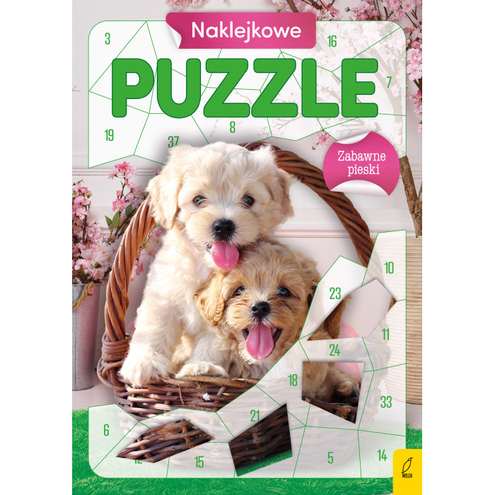 Zabawne pieski. Naklejkowe puzzle | Polska Półka