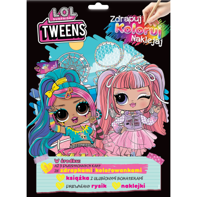 L.O.L. Surprise! Tweens. Zdrapuj, koloruj, naklejaj | Polska Półka