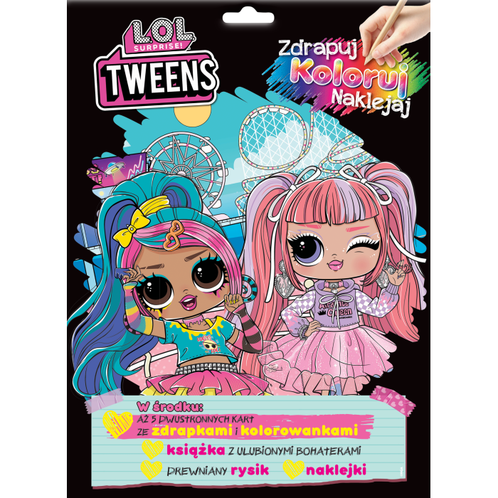 L.O.L. Surprise! Tweens. Zdrapuj, koloruj, naklejaj | Polska Półka