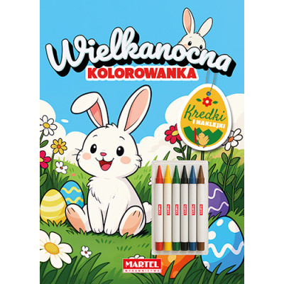 Kolorowanka wielkanocna z kredkami i naklejkami | Polska Półka