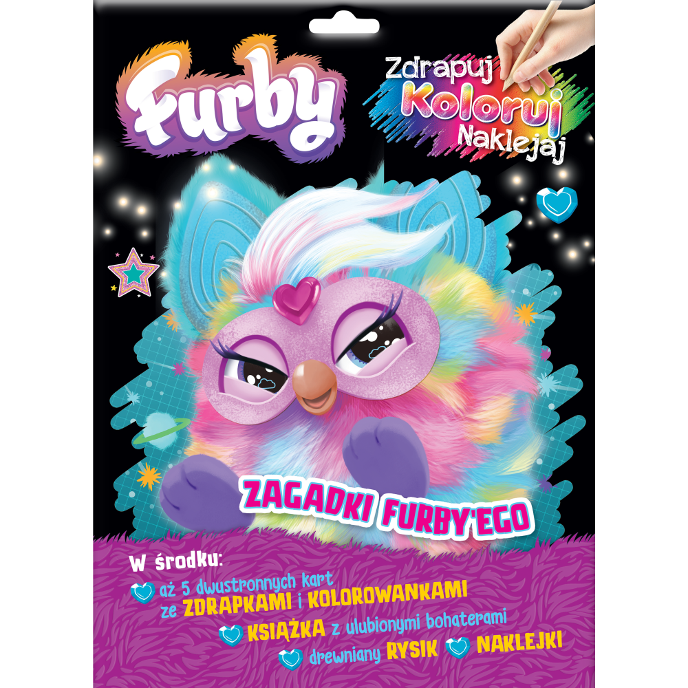 Zagadki Furby'ego. Furby. Zdrapuj, koloruj, naklejaj | Polska Półka