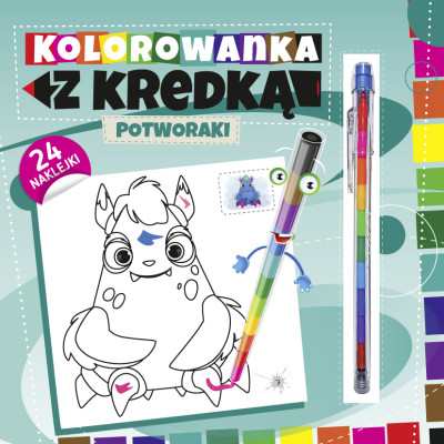 Kolorowanka z kredką. Potworki | Polska Półka
