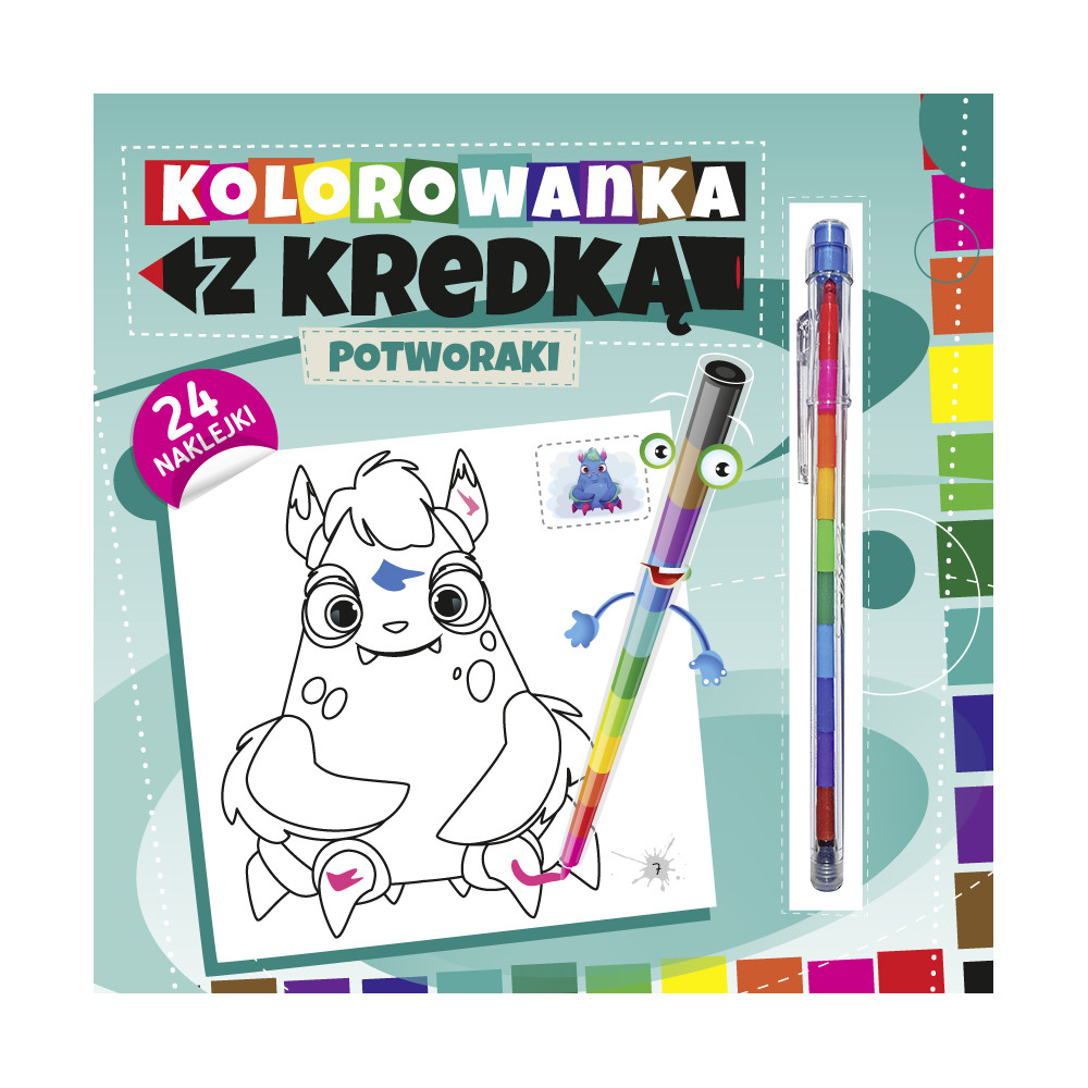 Kolorowanka z kredką. Potworki | Polska Półka