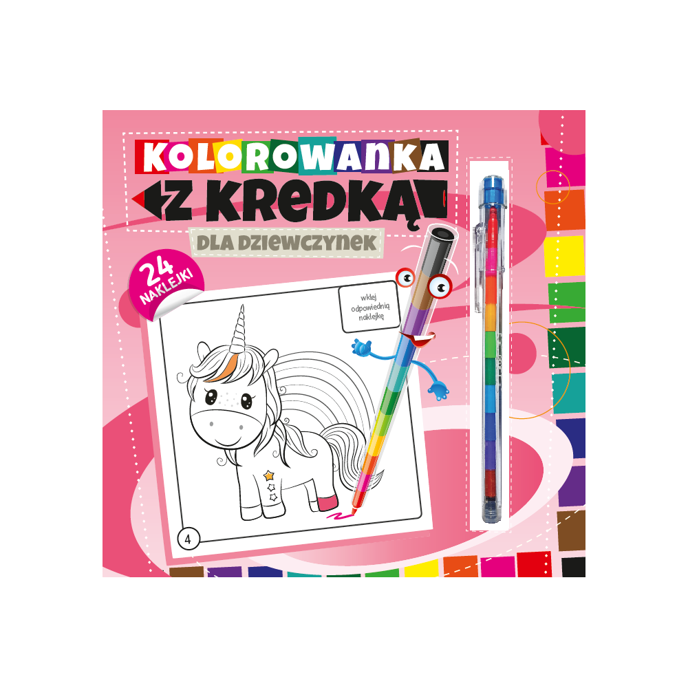 Kolorowanka z kredką. Dla dziewczynek | Polska Półka