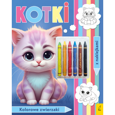 Kotki. Kolorowanka z kredkami | Polska Półka