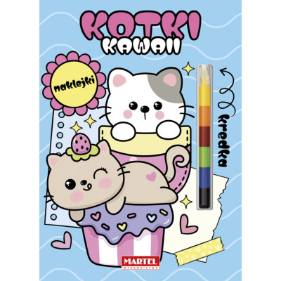 Kawaii kotki z naklejkami. Modułowa kredka | Polska Półka