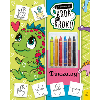Dinozaury. Rysowanie krok po kroku z kredkami | Polska Półka