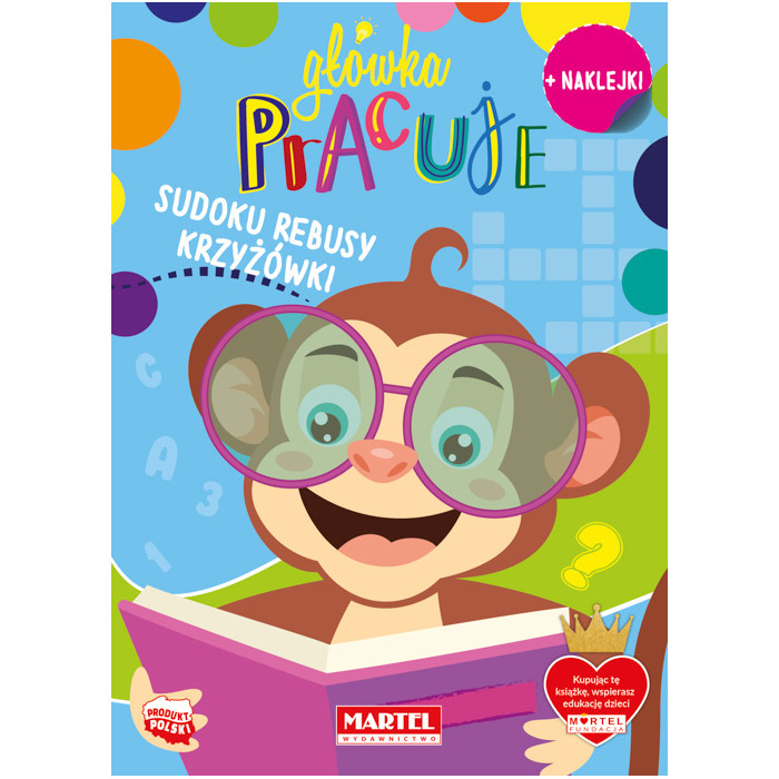 Sudoku, rebusy, krzyżówki z naklejkami. Główka pracuje | Polska Półka