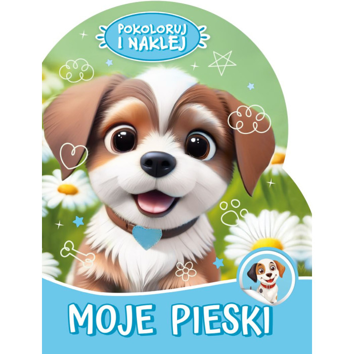 Moje pieski. Pokoloruj i naklej | Polska Półka